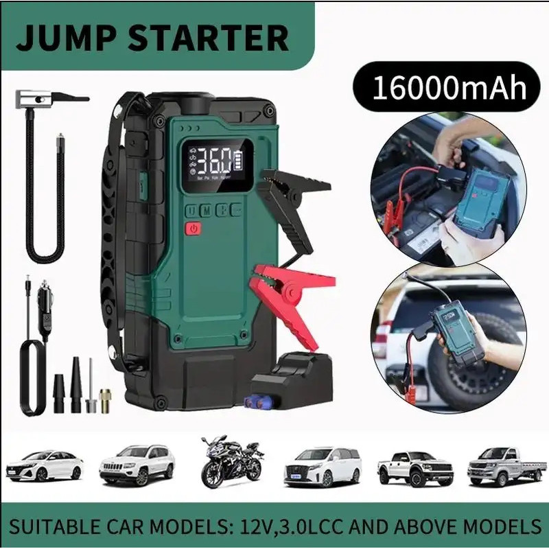 SANTINO C-JS02 Jumper Starter 4 Em 1-Automotivo 16000mAh 150PSI MAX Pressão De Ar Powerbank Desenvolvedor De Pneus LED A