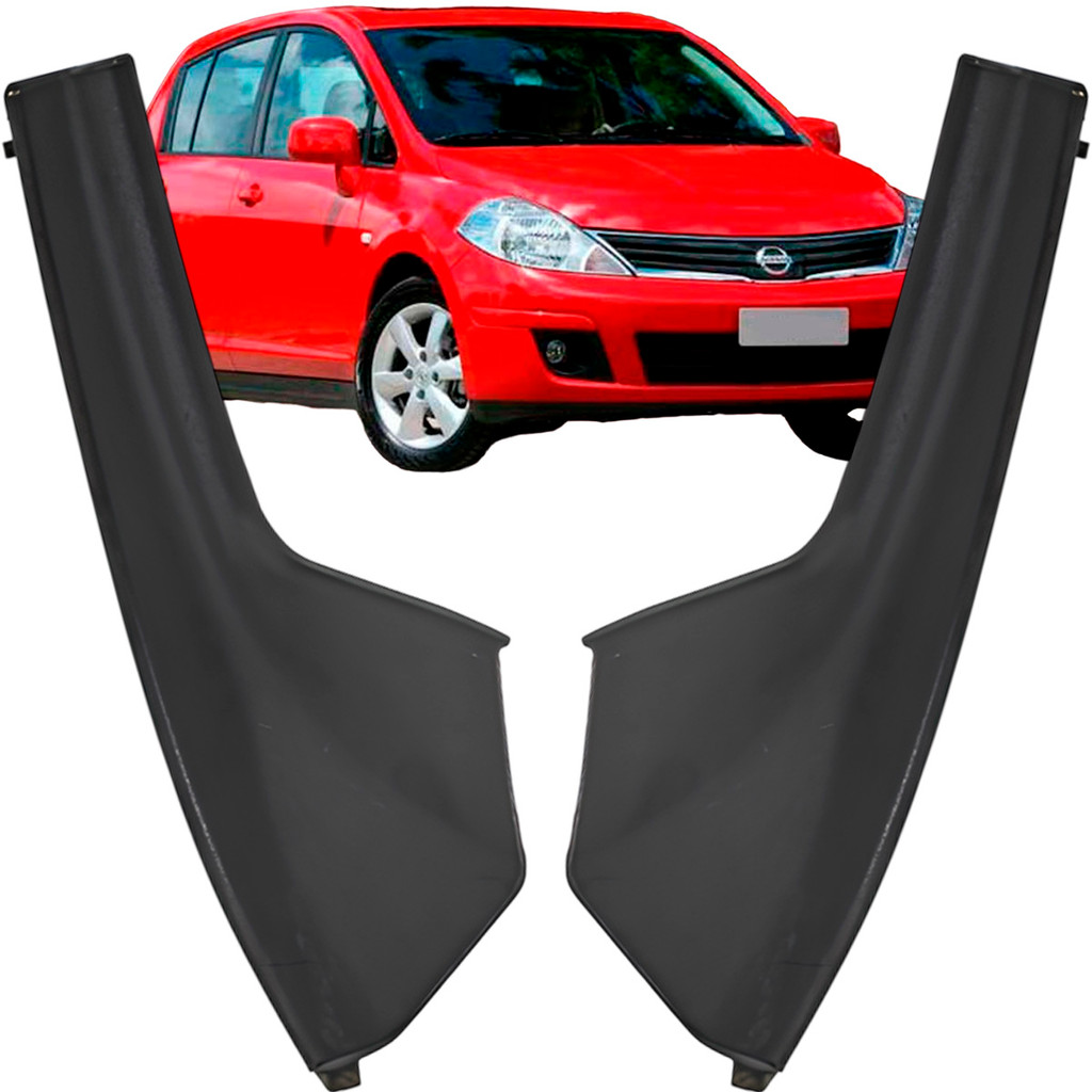 Par Acabamento Moldura Churrasqueira Parabrisa Nissan Tiida 2008 2009 2010 2011 2012 2013