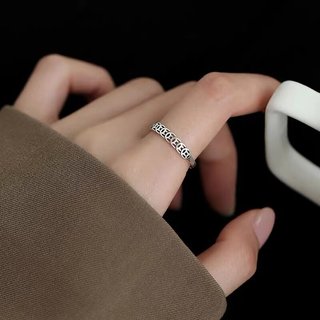 anel solitario anel 925 prata esterlina cobre moeda anel luz luxo nicho Design índice dedo anel feminino anel aberto Hig