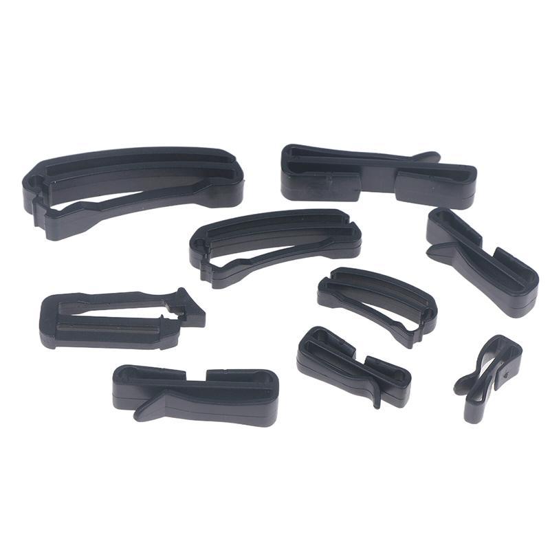 Decorador 10 Peças/Pa Qui Slip Keeper Bule Final Clipe Slider Bla Para Molle Bapa Cinta De Ajuste Webbing 20-50mm