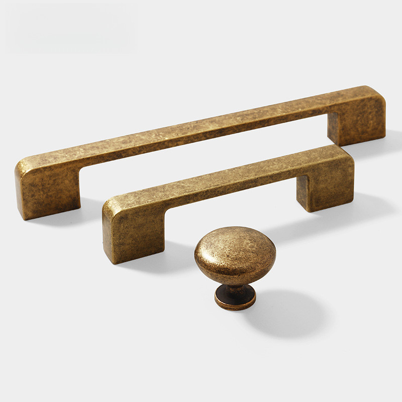 Puxador de Gaveta em Bronze Antigo, Puxador de Porta de Guarda-Roupa Moderno e Simples, Puxador de Mesa de Cabeceira, Pu