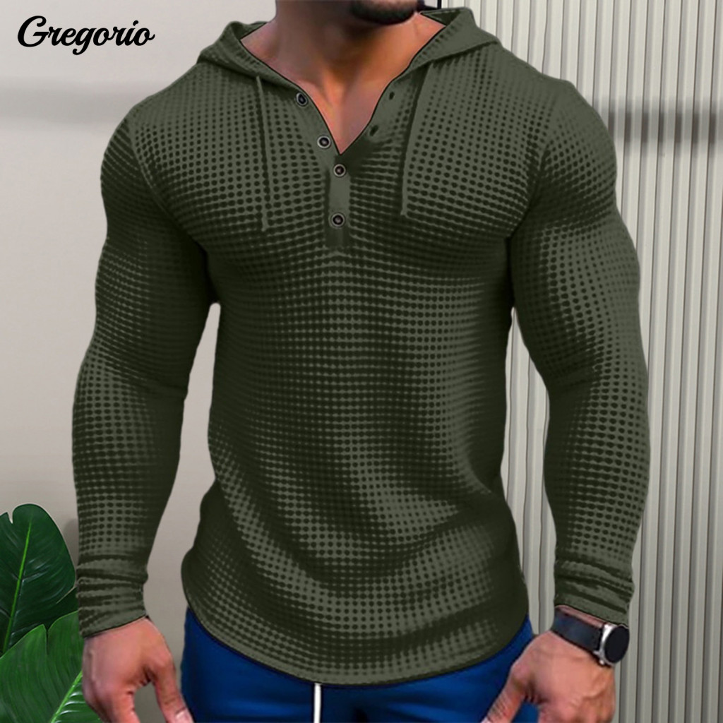Breathable Long-sleeve Men Top Pullover Sweatshirt Men's Spring Autumn Hoodie Slim Fit Long Sleeve Casual Solid Color fo