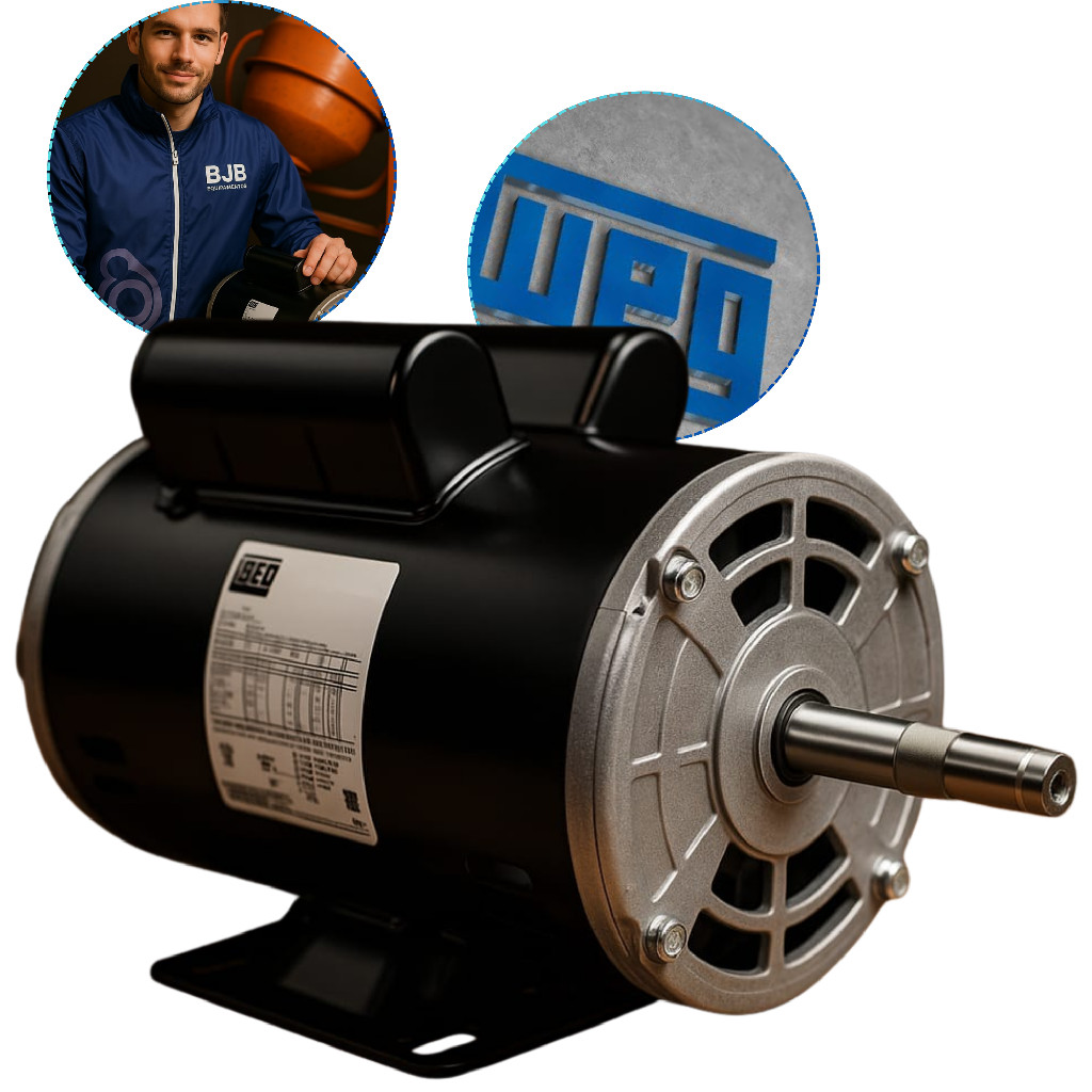 Motor Weg Para Betoneira Monofasico 110v 220v 400 Litro 2cv Baixa Rotação 4 Polos