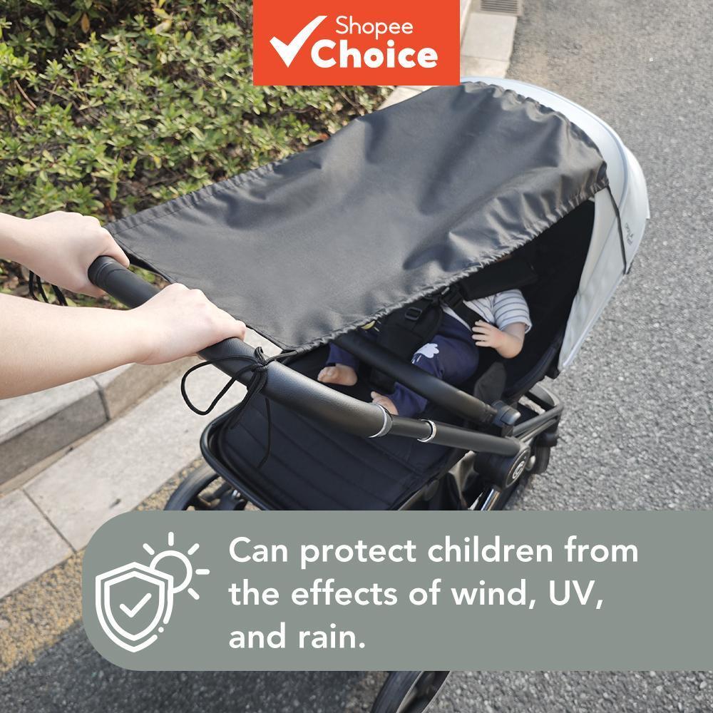 Capa de Proteção para Carrinho de Bebê com Protetor Solar e Para-brisa, Bloqueador de UV e Impermeável Ajustável para