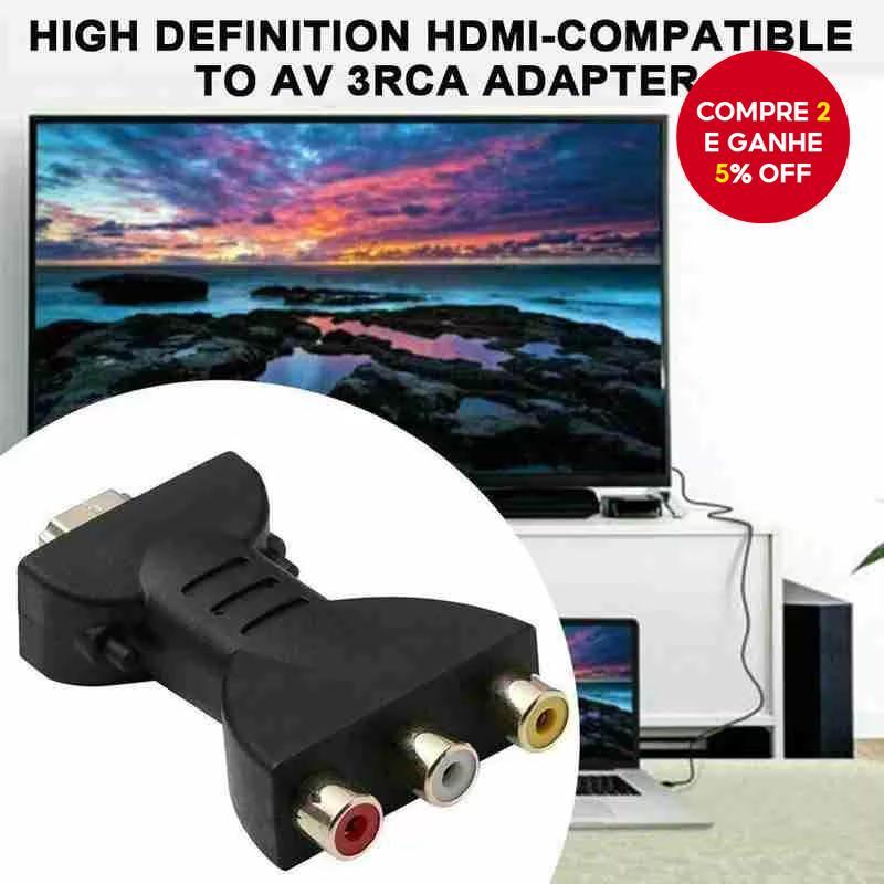 AV Sinal Digital 1080p Adaptador HDMI Para VGA Conversor 3RCA