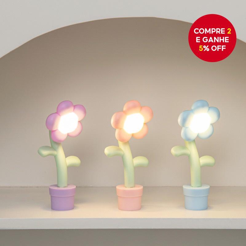 Luz noturna em forma de flor, luminária de mesa LED fofa, luz de cabeceira, decoração para quarto infantil
