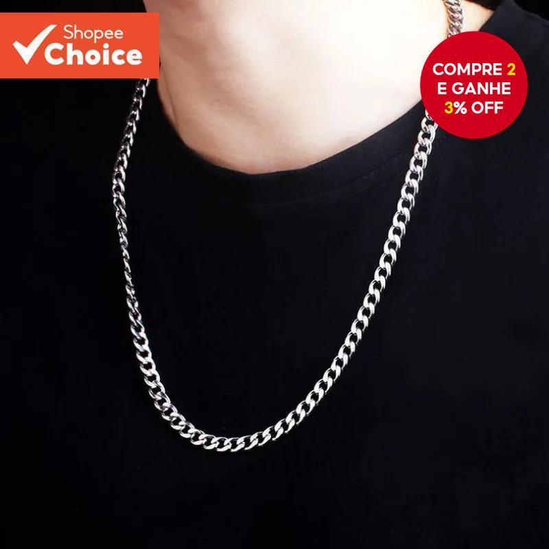 Colar De Corrente De Aço Inoxidável Hip Hop Longo Para Mulher Acessórios De Moda Masculina Jóias