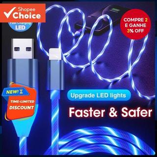 Cabo USB 3A LED Glow 1M-De Carregamento De Luz Fluida Luminosa Para Micro E Tipo C , Dado…