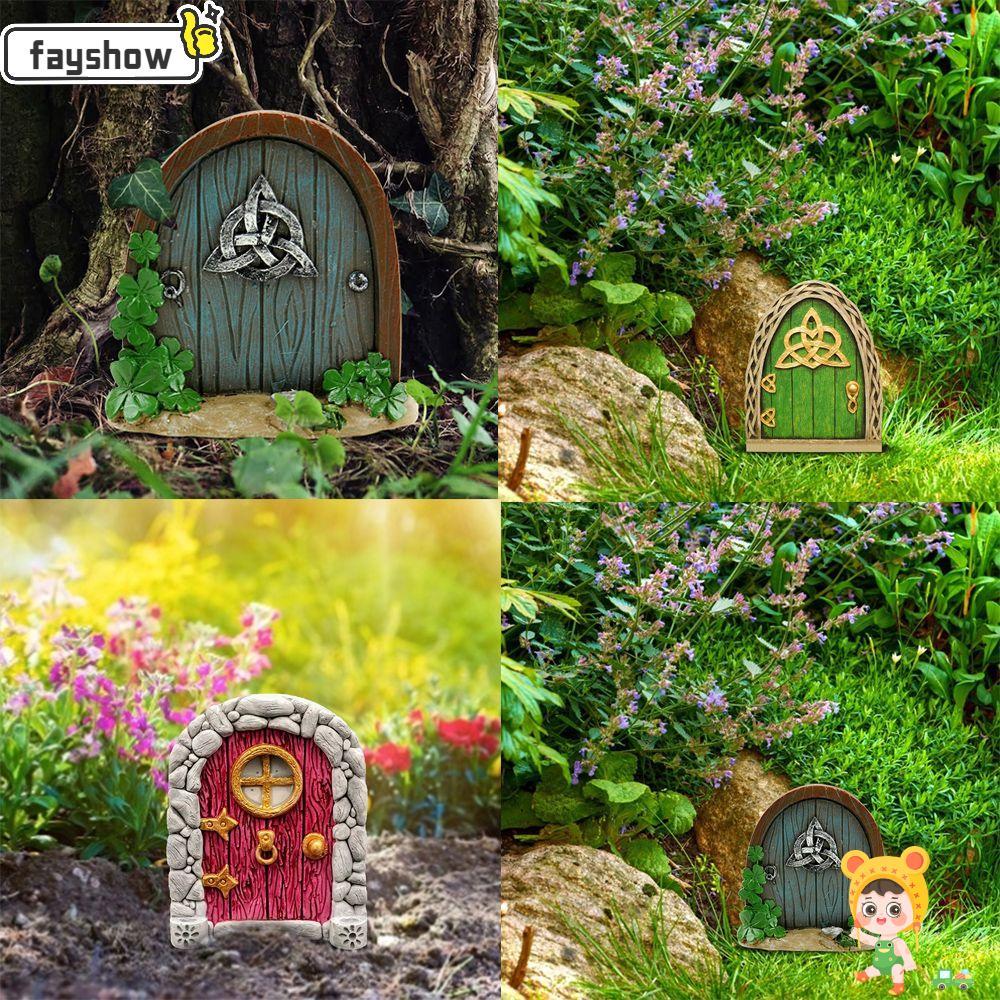FAYSHOW Miniatura Fada Gnomo Crianças Escultura Quintal Arte Artesanal Janelas Árvores Decoração