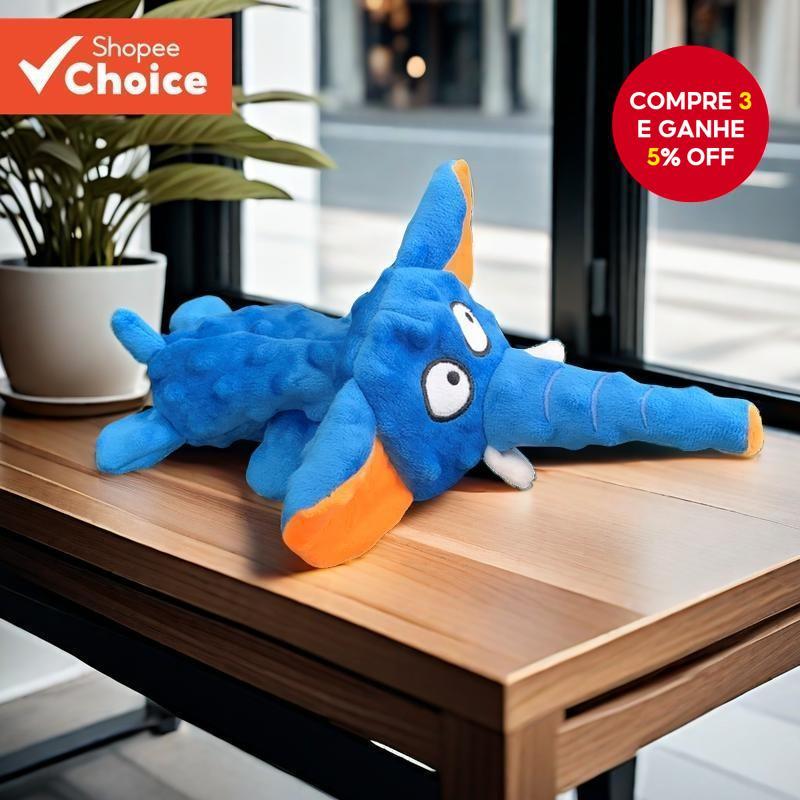 Brinquedos de Pelúcia Squeak Pet Elefante para Cães Duráveis e Interativos