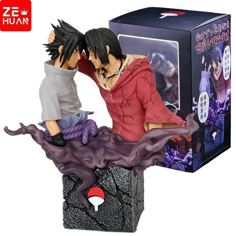 18cm naruto anime figura uchiha sasuke itachi irmão reconciliação gk pvc modelo action figure boneco brinquedo