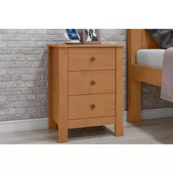 Mesa Cabeceira Maggiore c/ 3 Gavetas Rovere/Amêndoa - Lopas
