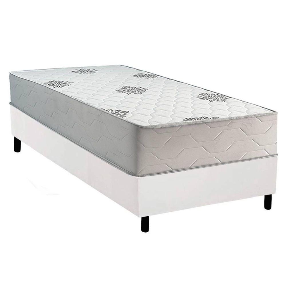 Cama Box Solteiro + Colchão Ortopédico Inovaflex Comfort Premium 88x188