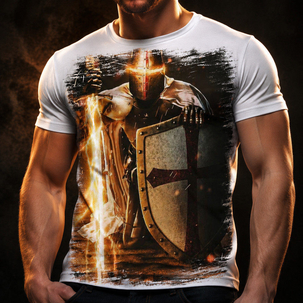 Camisa Camiseta Masculina cavaleiro templário cruz de malta 02
