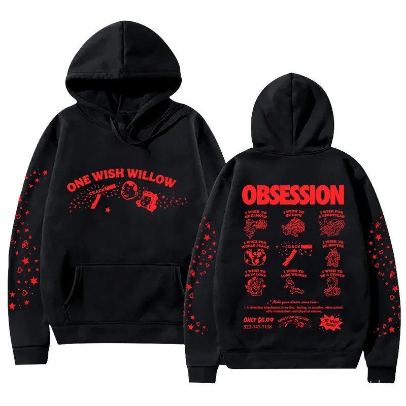 Cinegogue X Obsession One Wish Willow Hoodie Obsession Movie Merch Pullovers Casual Long Sleeve Sweatshirts Women Men Y2