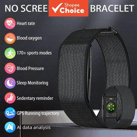 Relógio Inteligente Sem Tela Masculino À Prova D'água, Pulseira Esportiva com Monitoramento de Frequência Cardíaca, Sono