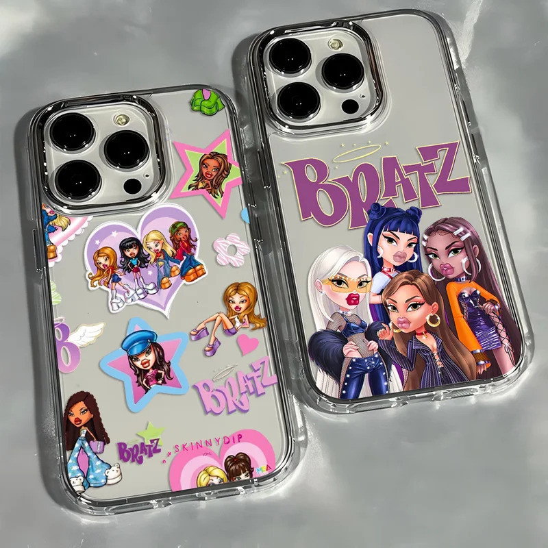 Moda Nova Linda Boneca Bratz Caso De Telefone Para iPhone 17 16e 16 15 14 13 12 11 mini Pro Max X XR XSMAX 8Air Plus Cap