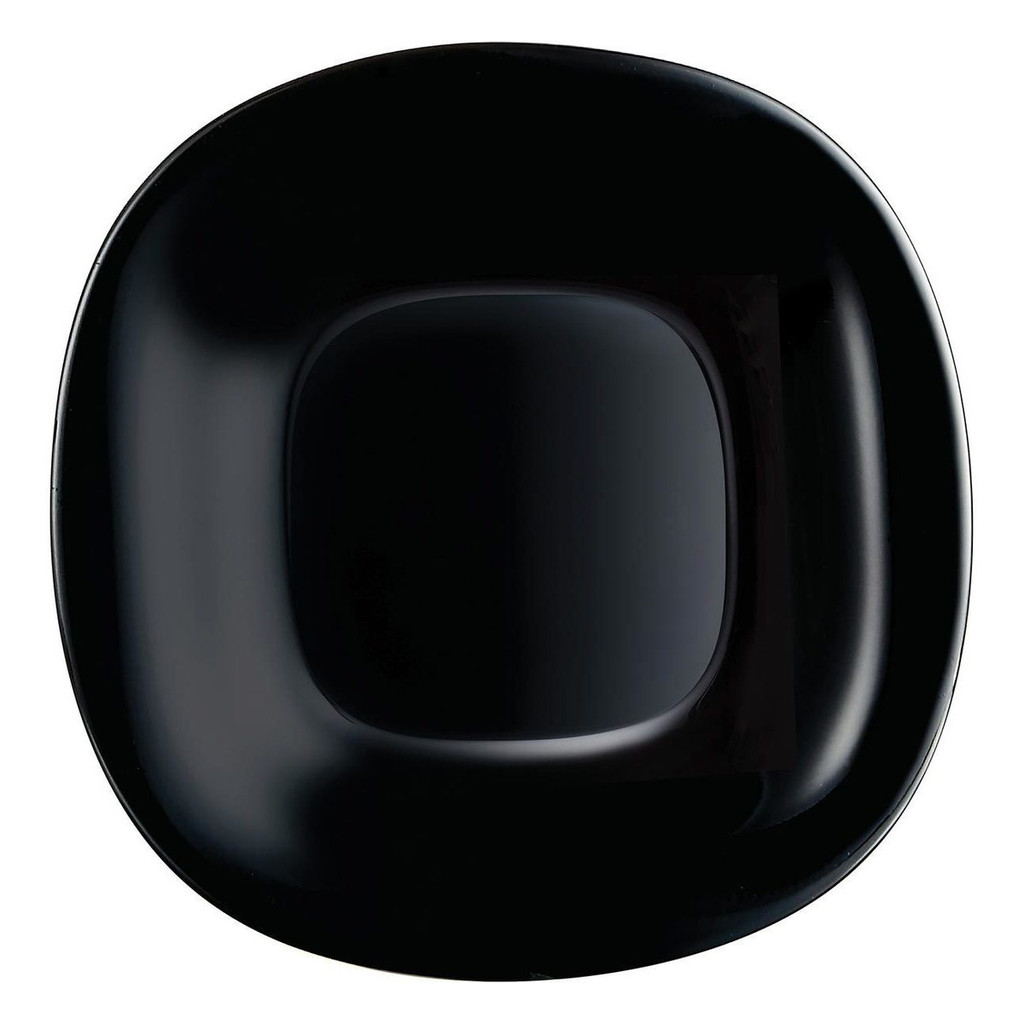 LUMINARC CARINE PRATO SOBREMESA 2x20x20cm VIDRO TEMPERADO PRETO 6 PEÇAS