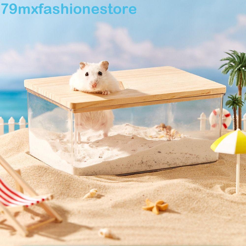 Banheiro De Hamster MXFASHIONESB , Com Tampa Retangular Bacia De Areia De Urina , Vaso Sanitário De Banho Acrílico