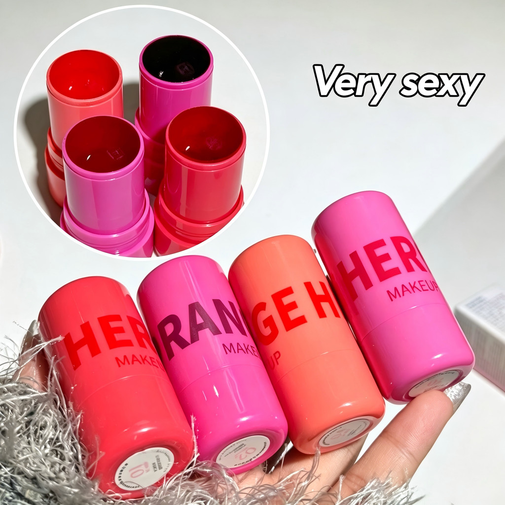 3 Em 1 Milk Jelly Cheek Blush Tint-Contour Cosmetic-Batom Creme Duradouro Matte Rouge-Nutritivo Hidratante Stick-****