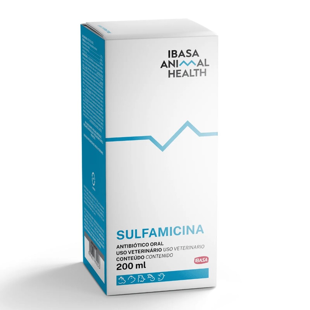 Sulfamicina Ibasa 200ml Antibiótico Oral Aves Suínos