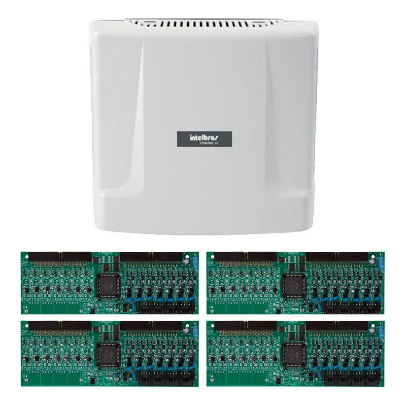 Kit Central de Interfone Condomínio com 32 Ramais - Intelbras Comunic 48 + Placas Desbalanceadas