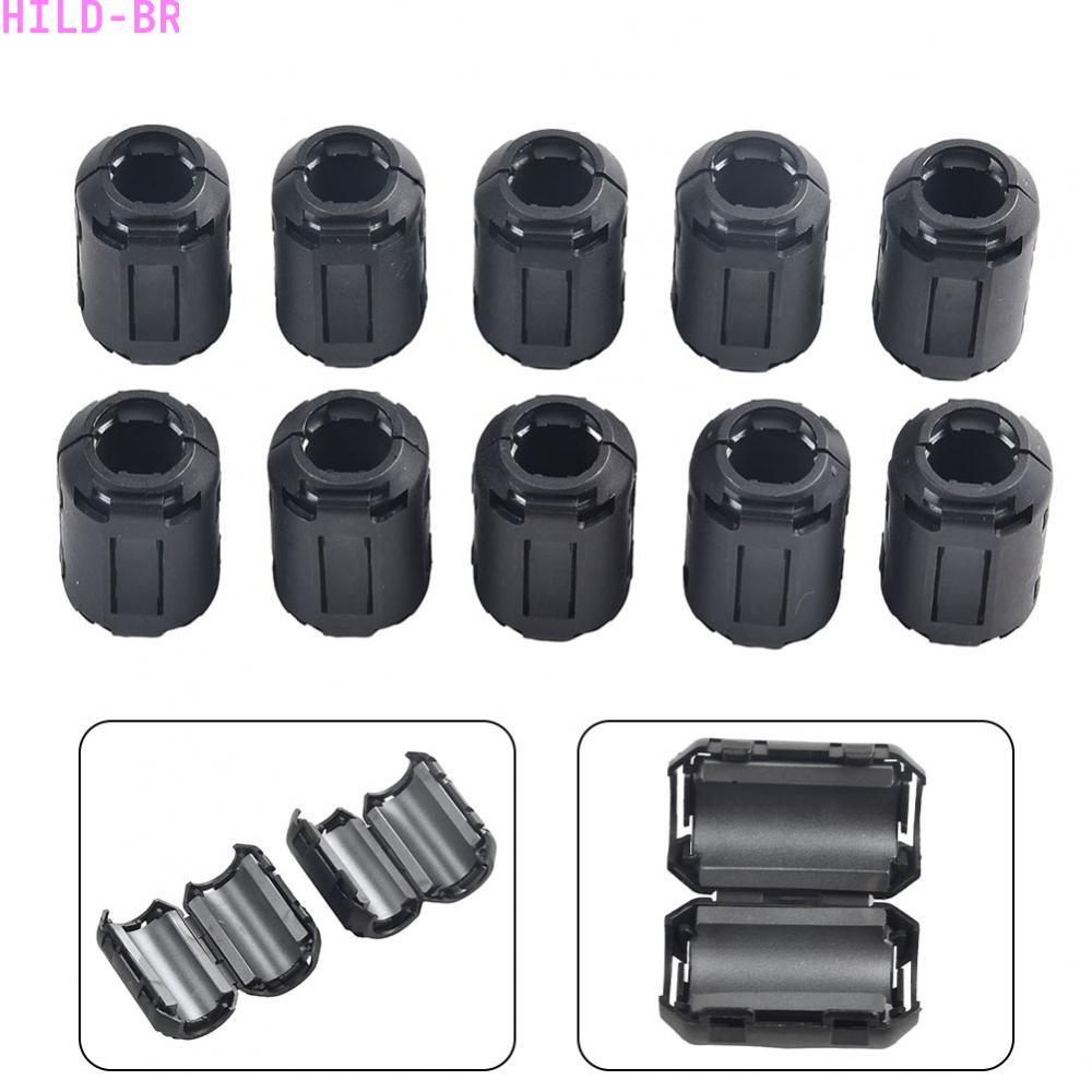 10Pcs EMI RFI Noise Ferrite Core Connector Filters Black Clip On Clamp RFI EMI N