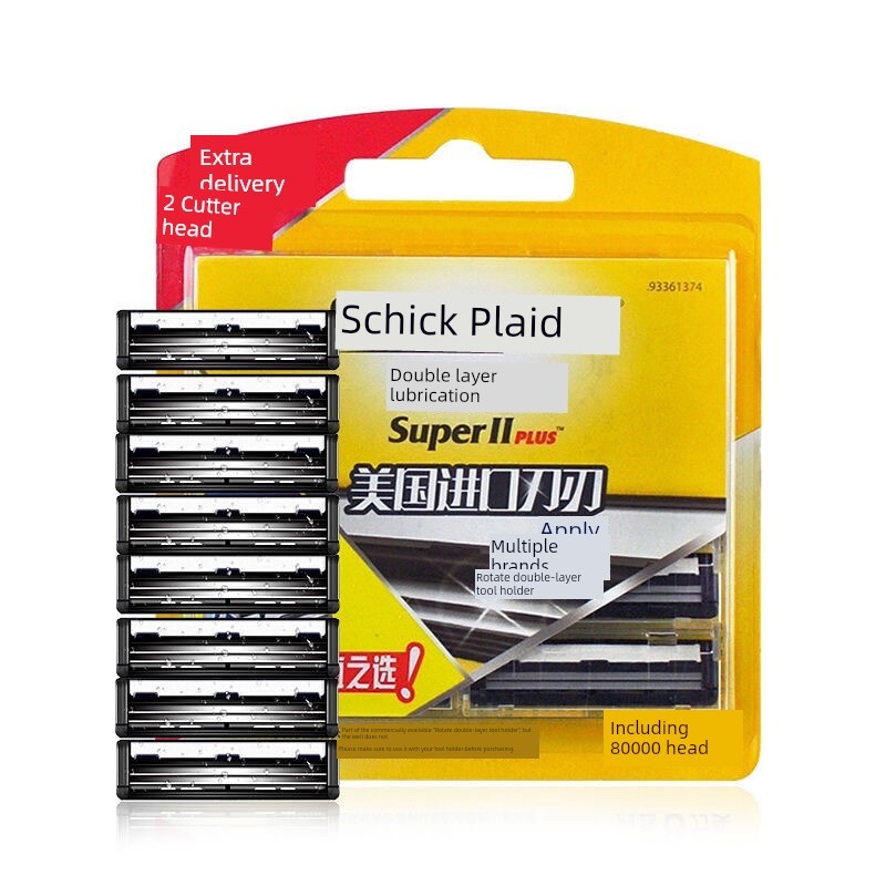 Lâmina de barbear de lubrificação de camada dupla confortável Schick Lâmina de substituição de barbear masculina de 2 ca