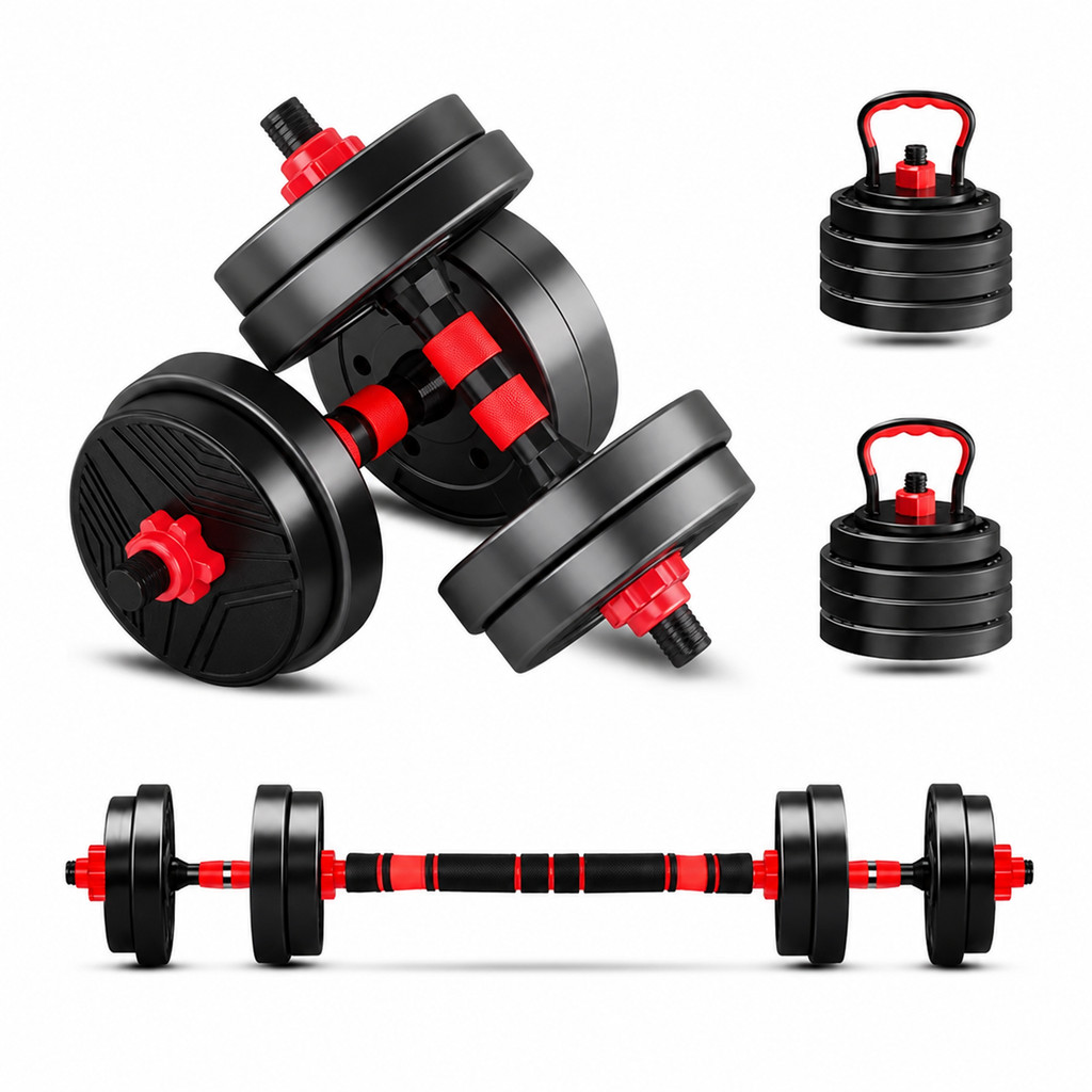 Kit Musculação 6 em 1 Ajustável 10kg a 30kg