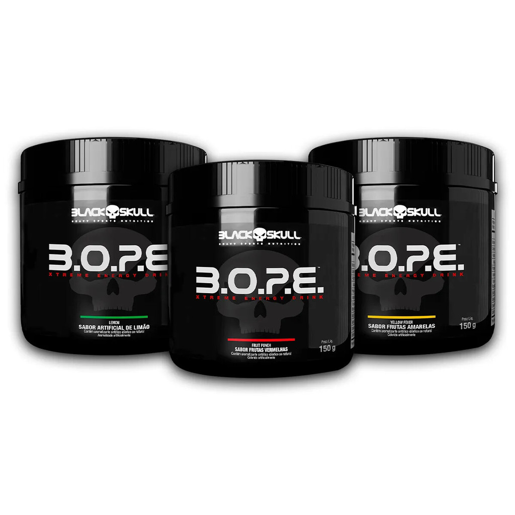 Kit Pré-Treino Bope C/ 3 Unid - Black Skull