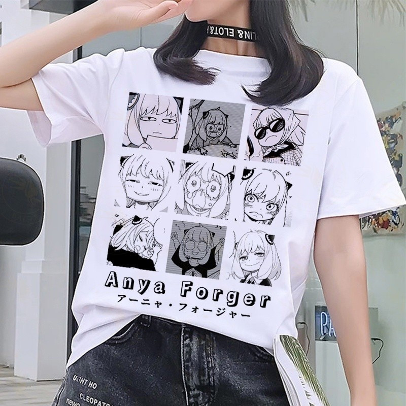 [Camiseta Premium em Algodão Puro]BOW Masculina Feminina Oversized Anya Forger Spy x Family Mangá Anime