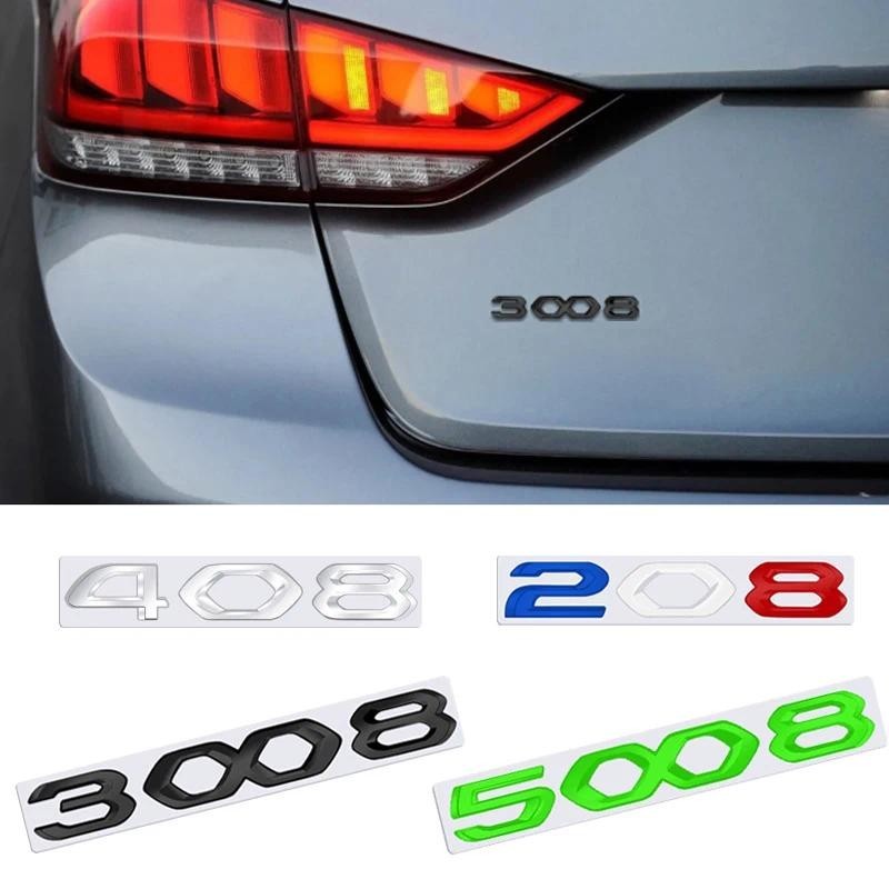 Adesivo De Metal Dianteiro E Traseiro Para Carro , Decalques Laterais Peugeot 208 308 408 508 2008 3008 4008 5008 3D Car