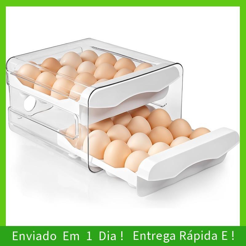 - Suporte Para Ovos joyce Geladeira , Recipiente De 32 Grades/Design De 2 Camadas Cozinha , Armazenamento De Bancada