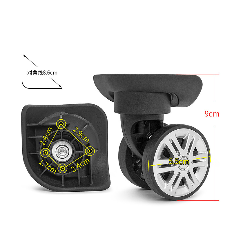 W281, dunlop/Beauty Rodas de bagagem de viagem, Qunyue A-25 Acessórios de roda universais Rodas de substituição de caixa