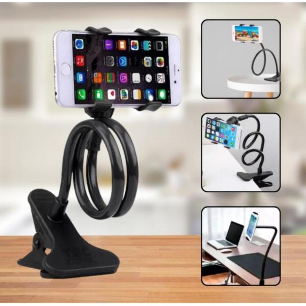 Suporte Celular Articulado 360° Presilha Cama Mesa Flexível