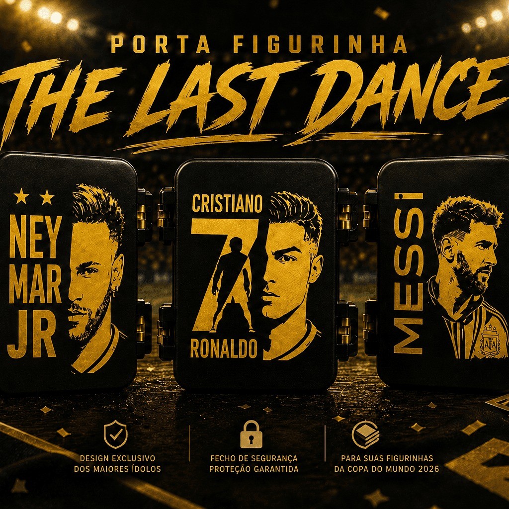 PORTA FIGURINHA COPA 2026 - NEYMAR, MESSI OU CRISTIANO RONALDO