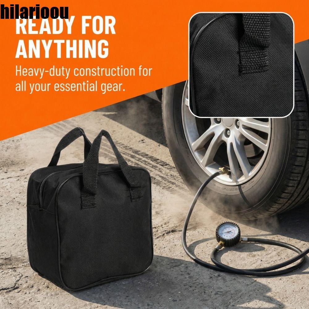 Bomba De Compressor De Ar Para Carro HILARIOOU , Kit Preto Ferramenta Automotiva , Bolsa Organizadora De Aspirador De Pó