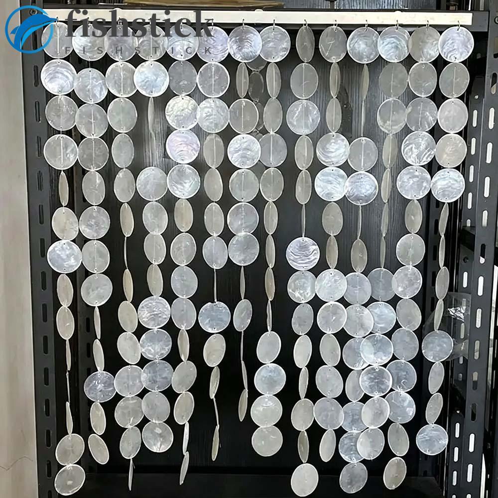 Cortina Suspensa De Concha De Casamento FISHSTICKA , Contas Acabadas Com Carrilhão De Vento Em DIY Cordas De
