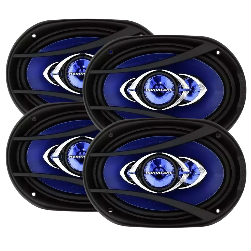 Kit 4 Alto Falante 6x9 Polegadas Hurricane 360w Rms CM69 Quadriaxial 720w Pico 2 Pares