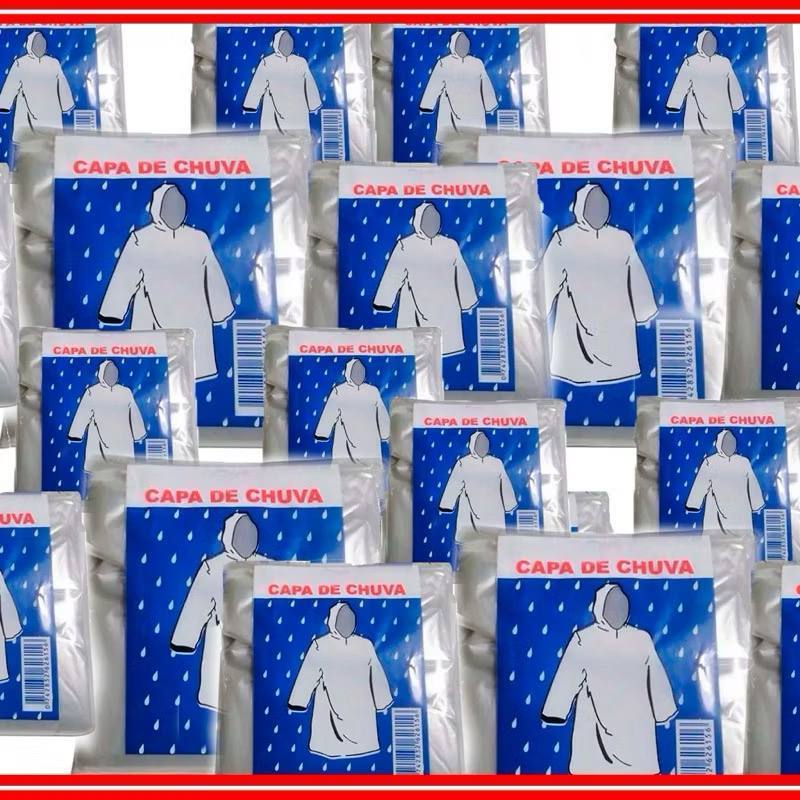 Kit 30 / 50 ou 100 Capas De Chuva Transparentes Descartáveis Impermeável — imagem 2 de 2