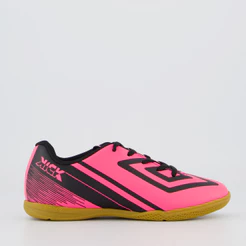 Chuteira Umbro Kick Futsal Juvenil Rosa e Preta