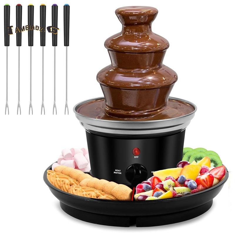 [Entrega Rápida T] Máquina De Fonte De Chocolate De Três Camadas Conjunto De Fondue Elétrico Mini Nostalgia Removível Pl