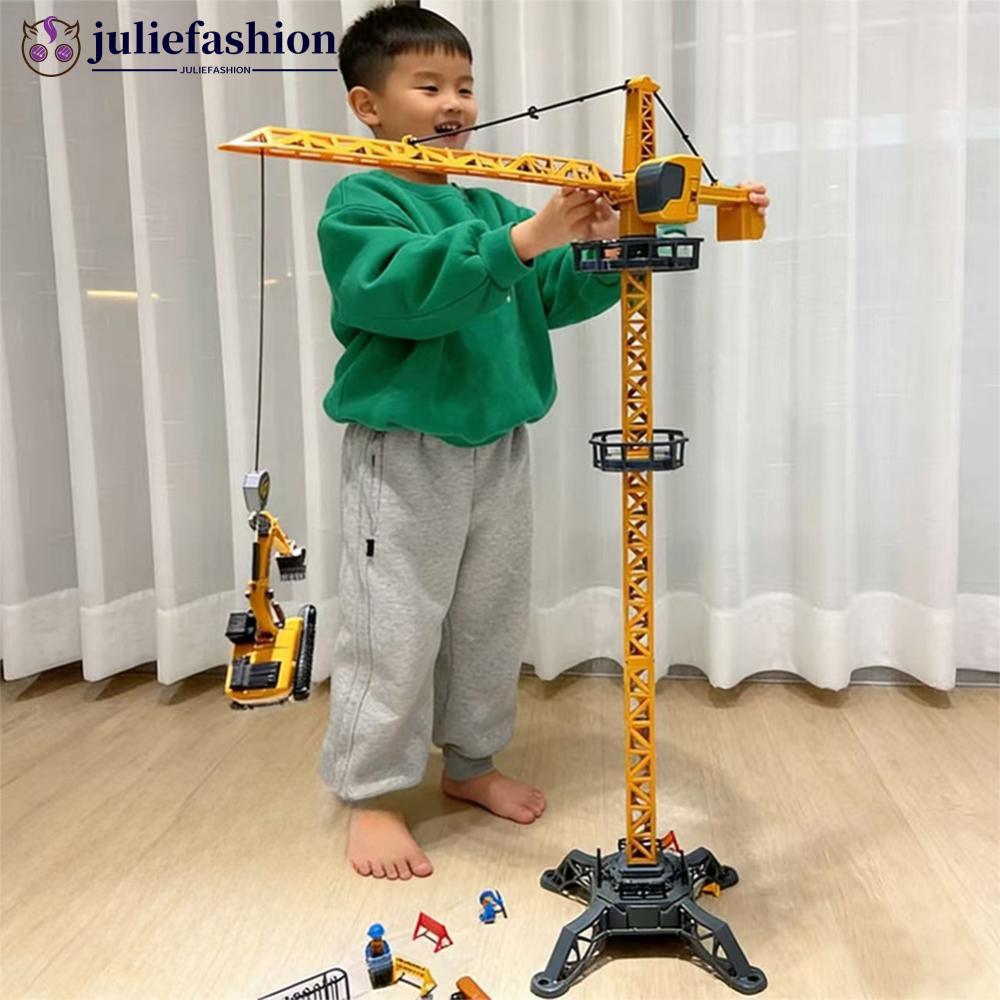 JULIEFASHION Liga De Plástico Diecast Veículo De Engenharia Brinquedo Escavadeira Guindaste Bulldozer Empilhadeira Trato