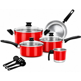 Jogo de Panelas 8 Peças Aluminio Vermelho– Alta Qualidade e Elegância