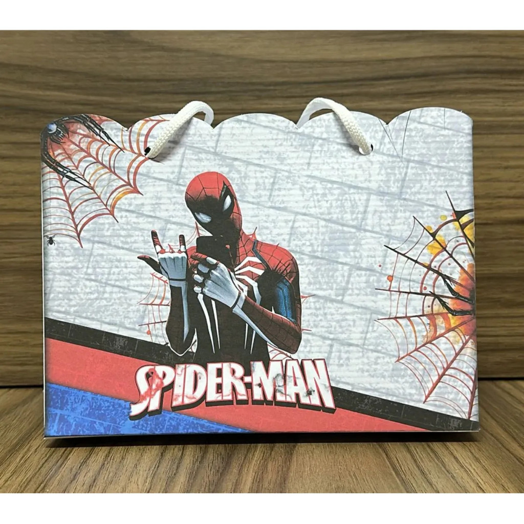 Kit Sacolinha Surpresa Spider Man Lembrancinha  (20x15x6cm) Pegue e Monte kit festaPegue E Monte