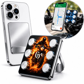 Suporte de Celular Moto Imã Á Prova Dágua 360° Magnetico Antiqueda Universal Antifurto Titanium