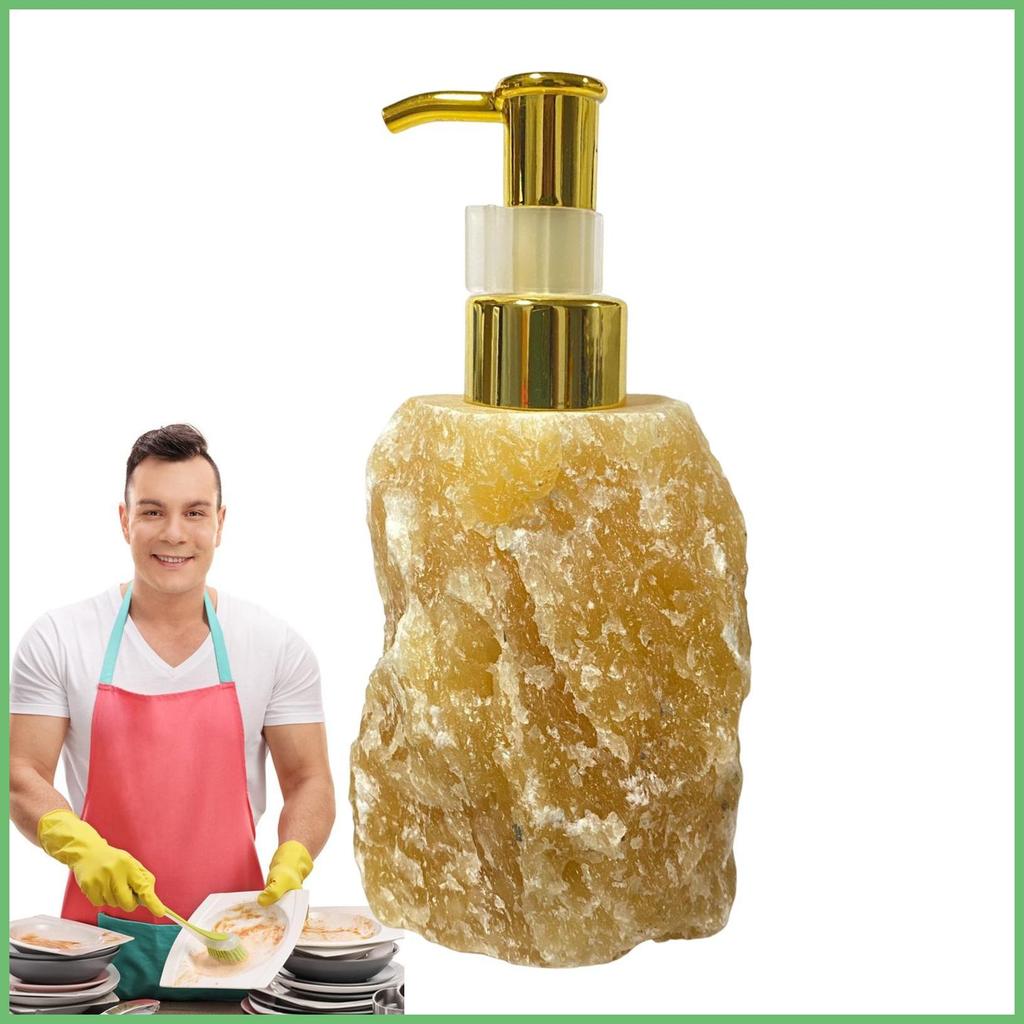Garrafas De Recarga De Lavagem Corporal , Pedra De Cristal Natural , Tipo Prensa , Dispensador De Loção , Bancada De Ban
