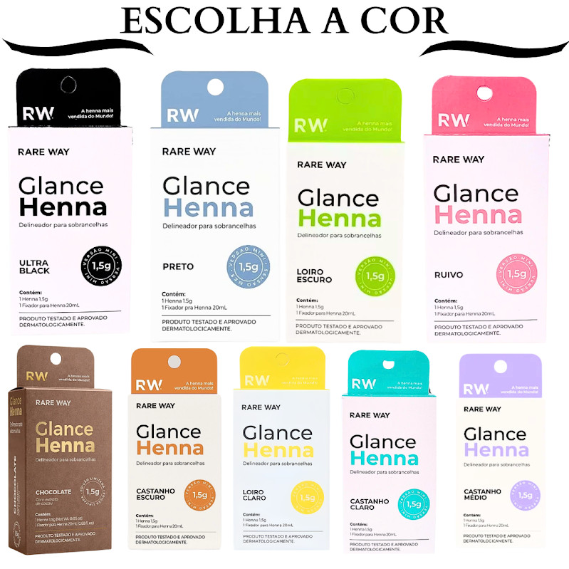 Henna Glance 1,5 G Rare Way Delineador para Sombrancelha Modelamento Profissional Todas as Cores