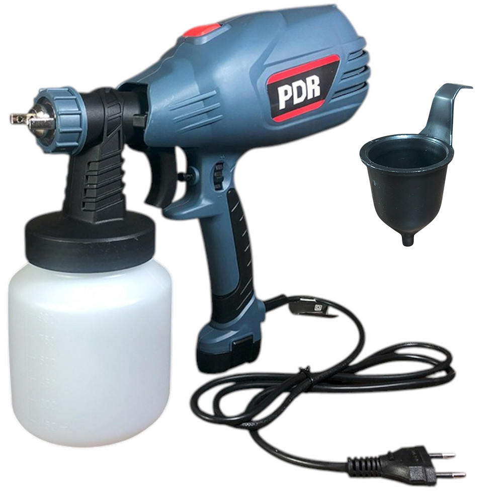 Pistola de Pintura Elétrica Profissional 127 ou 220V PDR Sistema HVLP 450W Bico 1.8mm Copo 100ml