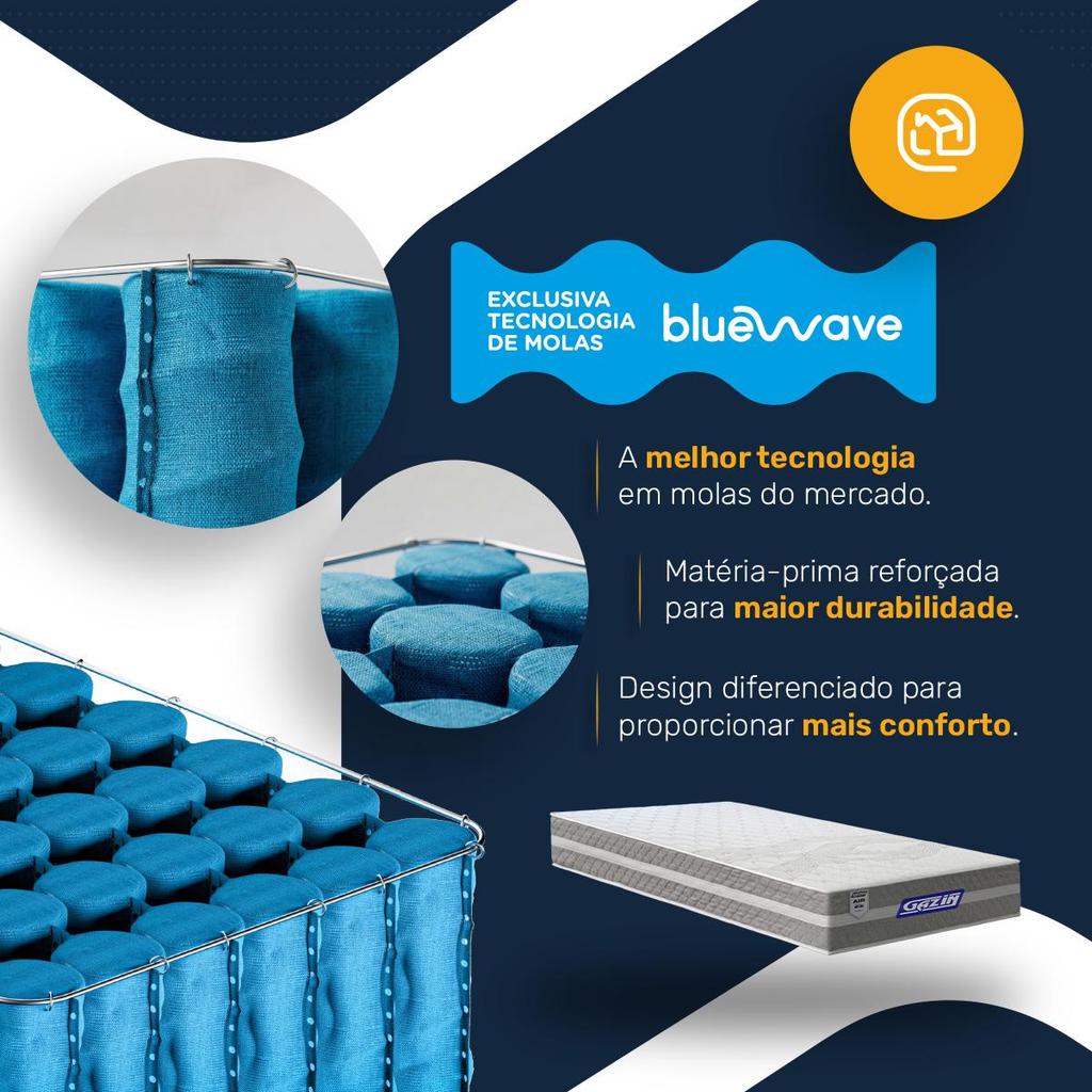 Cama Box com Colchão Gazin de Molas Ensacadas One Face Air Up Solteiro 88cm · foto 2